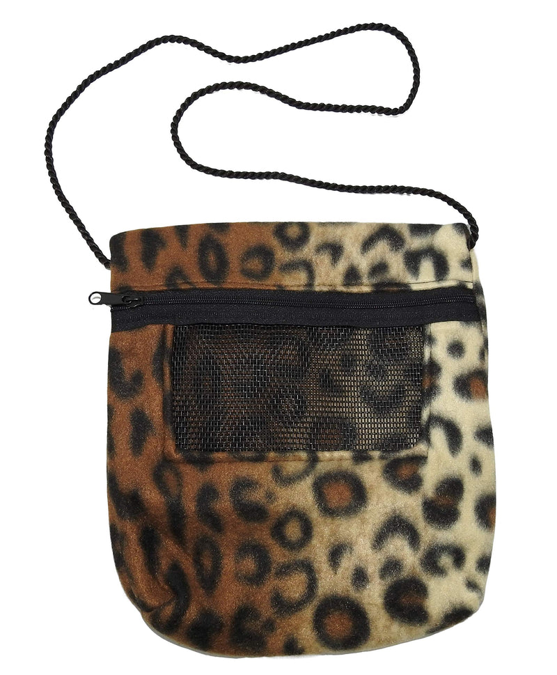 Bonding Carrier Pouch - Premium Bonding Pouch for Sugar Gliders & Other Small Pets - Durable Cozy Fleece Material, Mesh Screen, Silk Rope, and Zipper, Pet Sleeping Bag, Jaguar