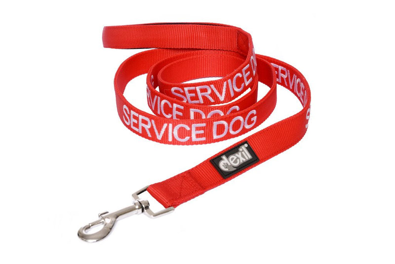 Service Dog Red 4ft & 6ft Padded Leash - Prevents Accidents by Warning Others in Advance Leash 6 Foot - PawsPlanet Australia