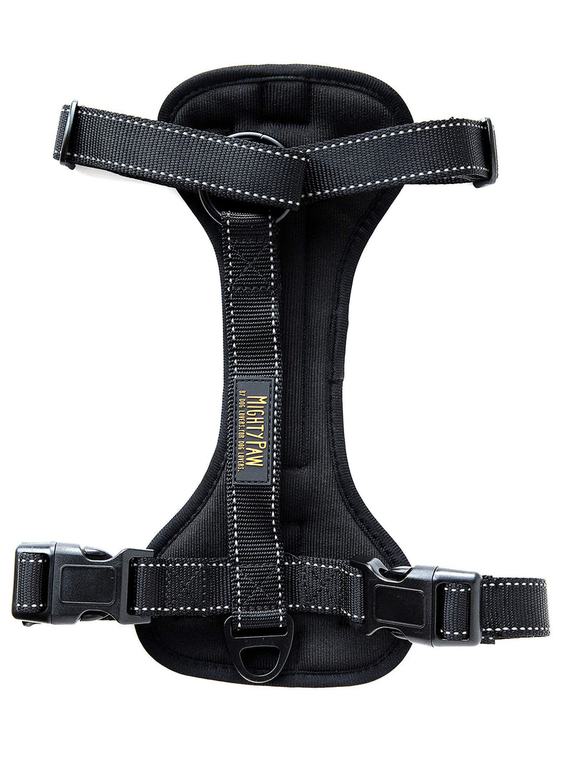 Mighty Paw Mighty Dog Car Harness - Dog Safety Harness for Car - Vehicle Safety with Adjustable Straps - Soft Padding - No Pull Front Leash Attachment - Padded Reflective Dog Harness - (Large) Large Black - PawsPlanet Australia