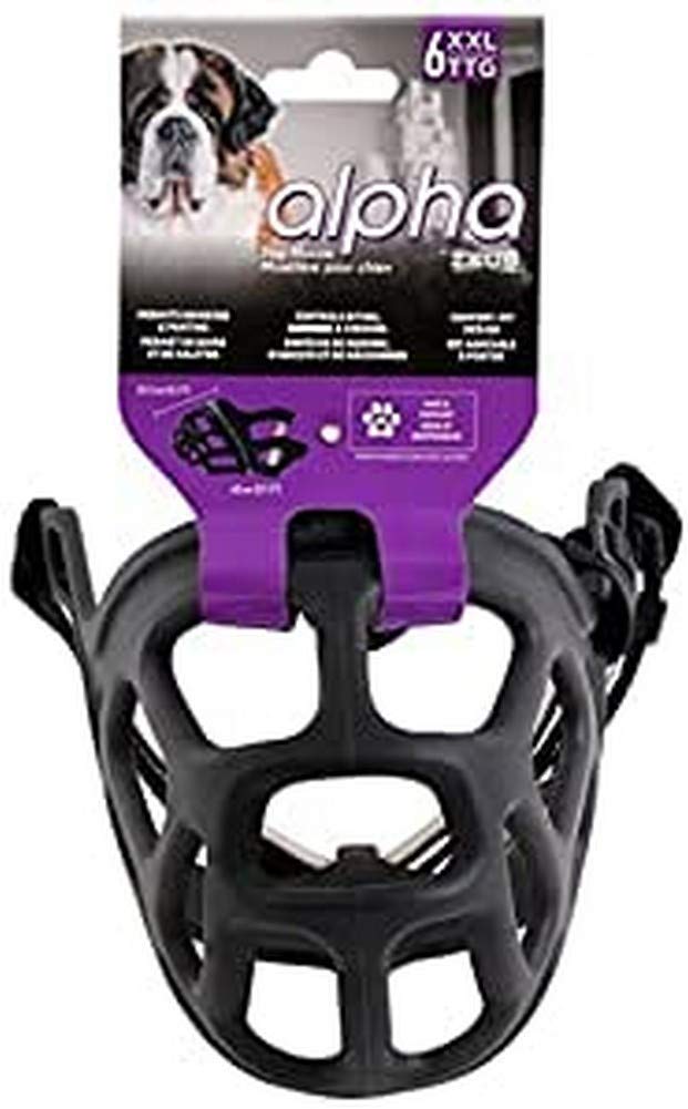 ZEUS Alpha TPR Muzzle for XX-Large Dogs, Comfort Fit Design Prevents Biting, Barking and Chewing, Black XX Large - PawsPlanet Australia