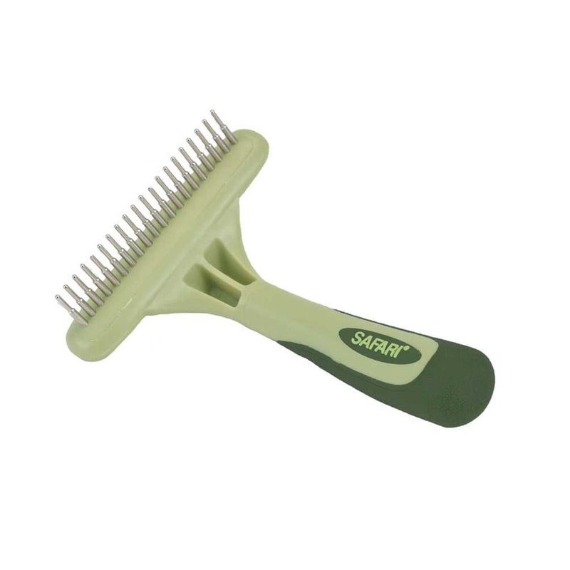 Coastal Pet Safari Dog Undercoat Rake - Top-Grade Double Row Rotating Pins Dematting Rake for Effective Deshedding and Pet Grooming - PawsPlanet Australia