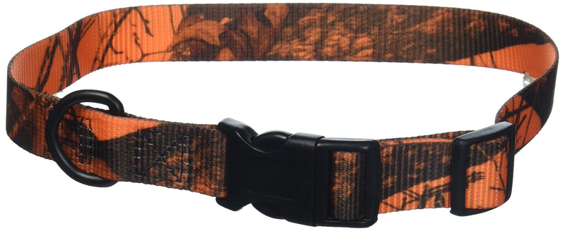 Kwik Klip Adjustable Nylon Pet Collar, Large, Mossy Oak Blaze Orange Camouflage - PawsPlanet Australia