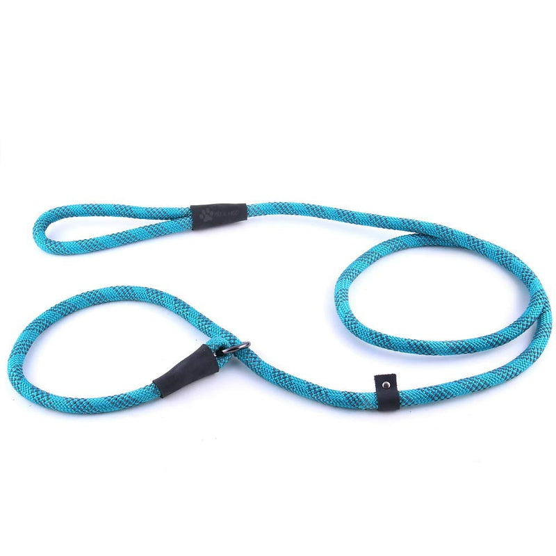 Max and Neo Rope Slip Lead Reflective 5 Foot - We Donate a Leash to a Dog Rescue for Every Leash Sold (Teal, 5FT X 1/2") 5 FT x 1/2" TEAL - PawsPlanet Australia