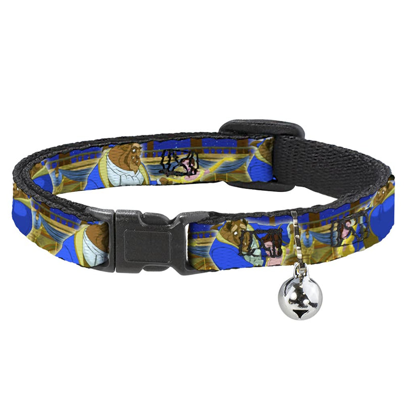Buckle-Down Breakaway Cat Collar - Beast & Belle Ball Scene Poses - 1/2" Wide - Fits 8-12" Neck - Medium NARROW MEDIUM - Fits 8-12 Inch (0.5 Inch WIDE) - PawsPlanet Australia