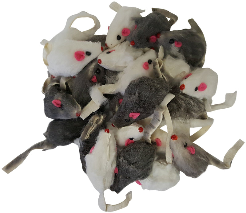 Real Rabbit Fur Mice Cat Toys 24-pack - PawsPlanet Australia