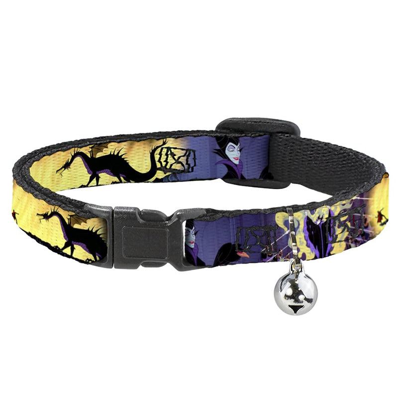 Buckle-Down Breakaway Cat Collar - Maleficent Poses - 1/2" Wide - Fits 8-12" Neck - Medium NARROW MEDIUM - Fits 8-12 Inch (0.5 Inch WIDE) - PawsPlanet Australia