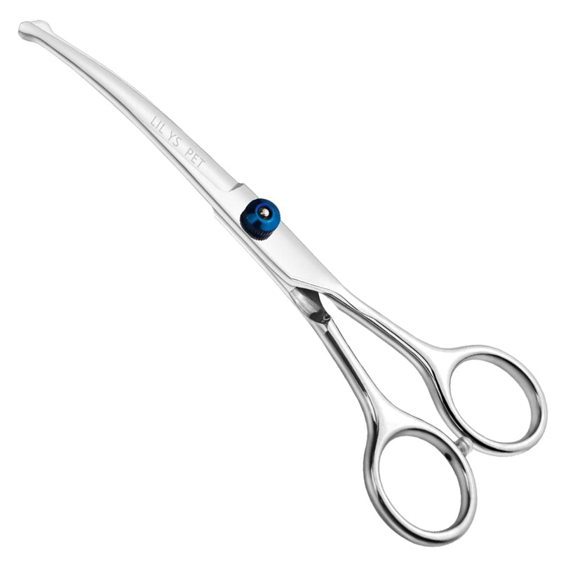 LILYS PET 6.5" Right-handed Pet Round-Tip Grooming Stainless steel Safety Grooming for Dogs and Cats (Curved Scissor) - PawsPlanet Australia