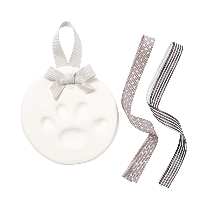 Pearhead Pet Paw Print Keepsake Ornament Kit - DIY Hanging Clay Keepsake for Dogs & Cats, Pet's First Christmas Ornament, Customized Family Ornament, 3 Ribbons - PawsPlanet Australia