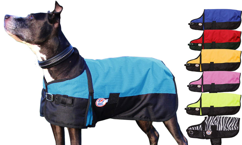 Derby Originals Horse Tough 600D Ripstop Waterproof Winter Dog Coat 150g Medium Weight 22 in Hurricane Blue