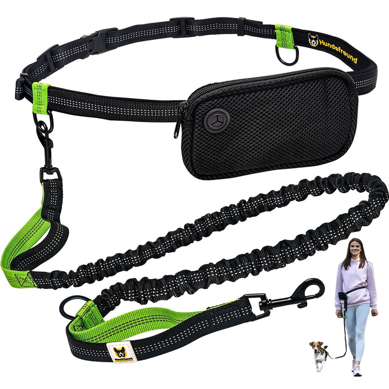 Hands Free Dog Leash for Small Dogs - Lightweight Waist Leash for Running Walking Hiking with Dogs Under 30 lbs - Adjustable Waist Belt, Pouch, Reflective Retractable Bungee, Dual Handles - PawsPlanet Australia