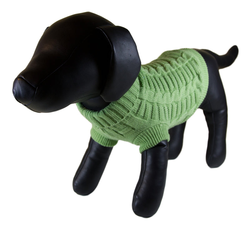 Woolen Turtleneck Sweater, Large, Green - PawsPlanet Australia