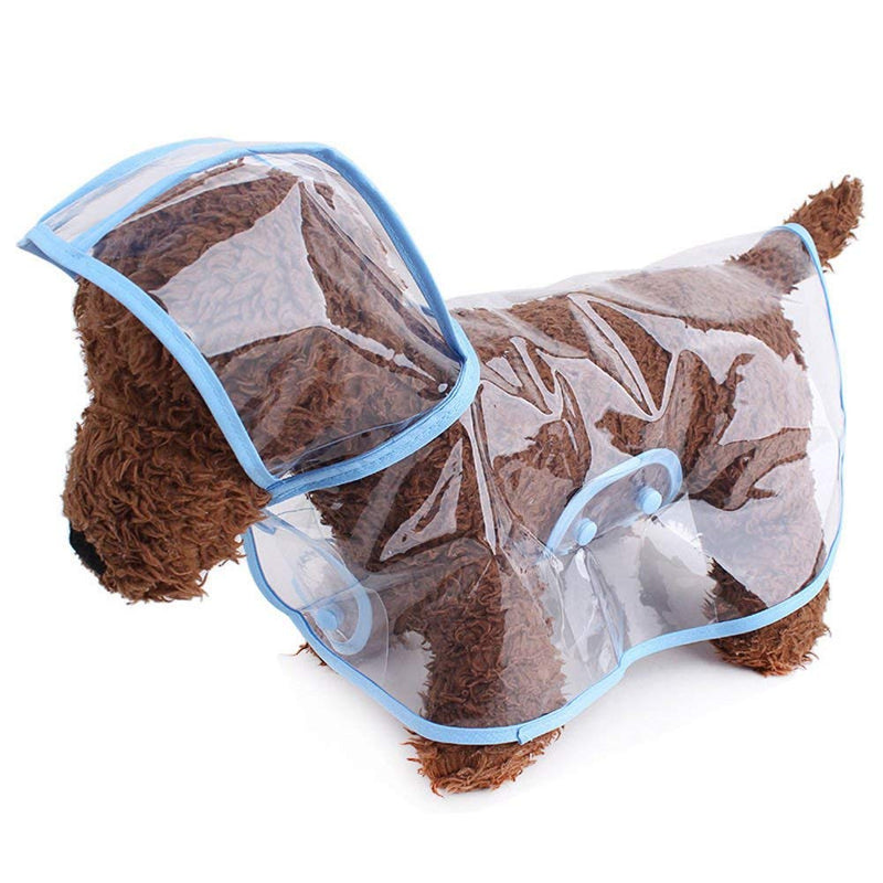 Harikaji Pet Raincoat,Small Dog Waterproof Puppy Raincoat Coat Transparent Pet Dog Rainwear Clothes for Small Dogs/Cats S Blue - PawsPlanet Australia