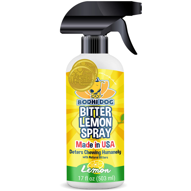 Bodhi Dog Bitter Lemon Spray - Anti-Chew Spray for Dogs, Cats, Puppies, & Kittens - Training Aid for Chewing - Safe & Non Toxic - Ideal for Pet Behavioral Training - Made in USA (17 Fl Oz) 17oz - PawsPlanet Australia