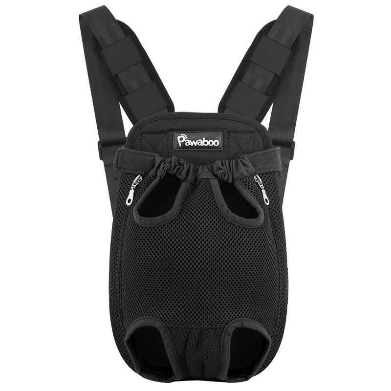Pawaboo Pet Carrier Backpack, Adjustable Pet Front Cat Dog Carrier Backpack Travel Bag, Legs Out, Easy-Fit for Traveling Hiking Camping for Small Medium Dogs Cats Puppies 8-12lbs, Large, Black A-Black Large (Pack of 1) - PawsPlanet Australia