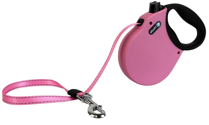 Alcott Adventure Retractable Reflective Belt Leash – 16 Feet – Large for Dogs up to 110 lbs, Pink – Durable & Comfortable Dog Leash - PawsPlanet Australia