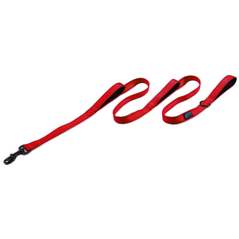 Max and Neo Triple Handle Traffic Dog Leash Reflective - We Donate to a Dog Rescue for Every One Sold (RED) RED - PawsPlanet Australia