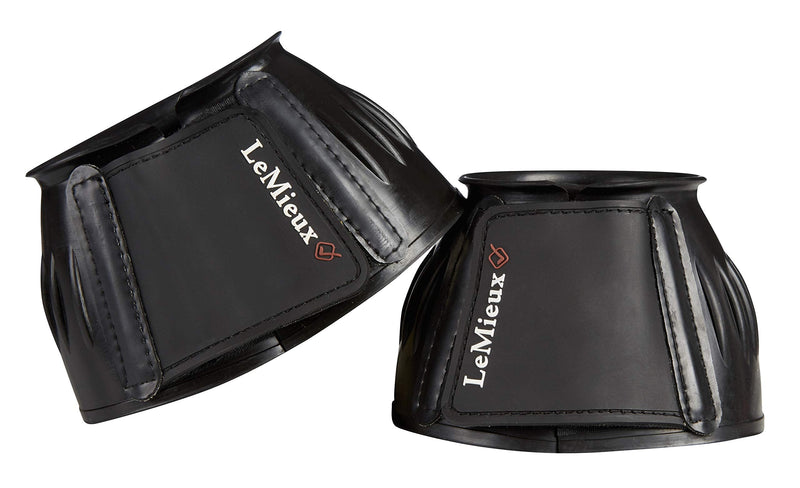 LeMieux Black Rubber Bell Overreach Horse Boots - Protective Gear and Training Equipment - Equine Boots, Wraps & Accessories Medium - PawsPlanet Australia