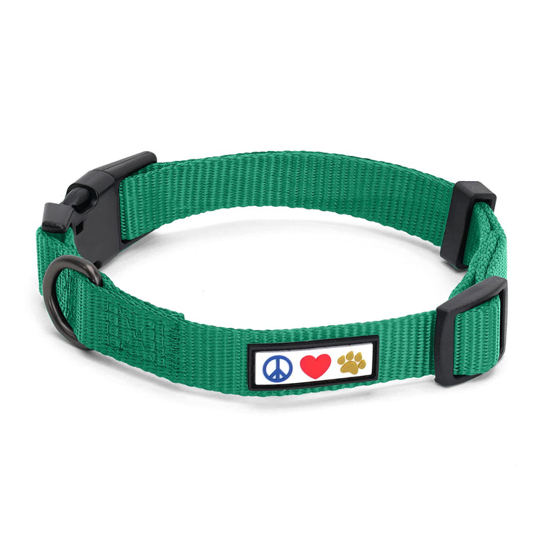Pawtitas Adjustable Heavy Duty Waterproof Dog Collar with Quick-Release Buckle - Lush Green Collar for Medium Breeds Medium (Pack of 1) - PawsPlanet Australia