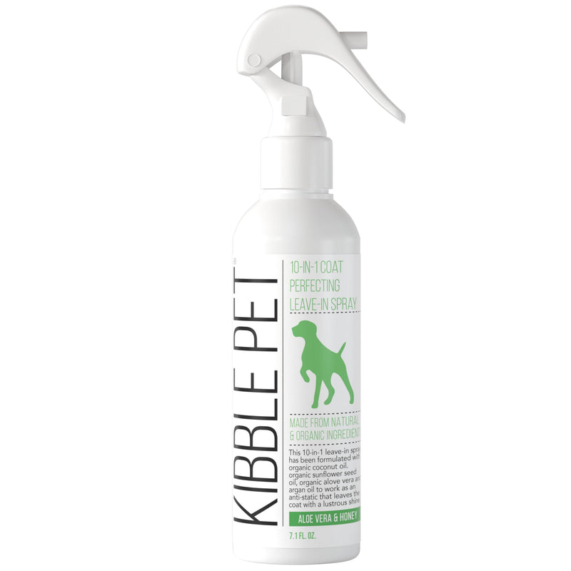 Kibble Pet Dog Leave in Conditioner Spray, Professional Grooming, Dry Itchy Skin Moisturizer, Coat Deodorizer, Long Lasting Aloe Vera Honey Scent, Made in The USA (Aloe Vera & Honey, 7.1 oz) Leave In Aloe Vera & Honey 7.1 Ounces