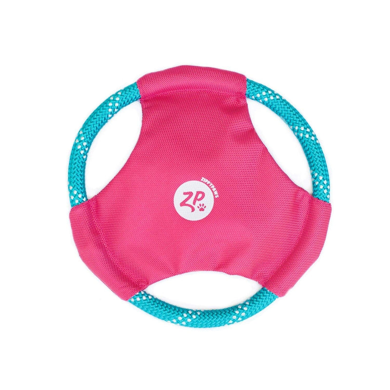 ZippyPaws - Rope Gliderz Durable Outdoor Dog Toy Flying Disc - Magenta - PawsPlanet Australia