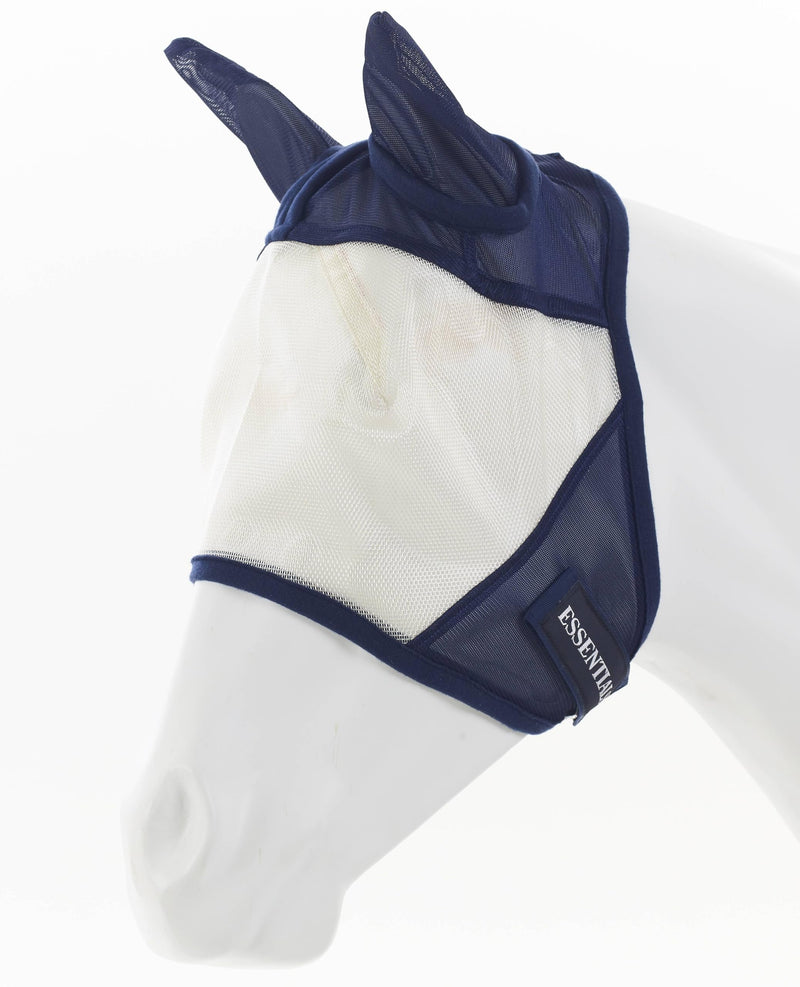 Equi-Essentials Fly Mask (Tan/Navy, HRSE) - PawsPlanet Australia