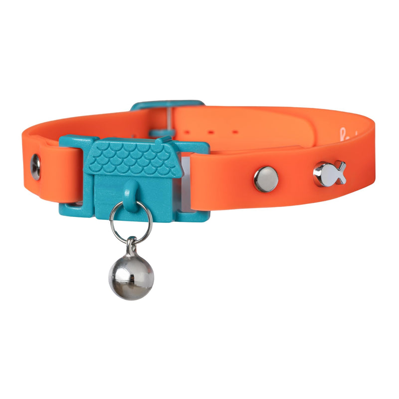 Tangerine Cat Collar with Bell. Cat Friendly Award Winner. Approved by Vets and Cat Experts. Breakaway Cat Collars Quick Release. Kitten Collar. Won't Rub Fur. Lightweight, Soft & Comfy Adult Tangerine - PawsPlanet Australia