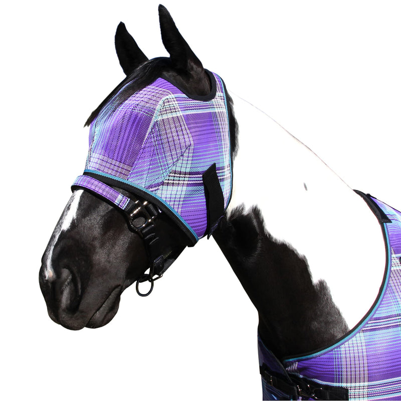 Kensington Fly Mask Web Trim — Protects Horses Face and Eyes from Bites and Sun Rays While Allowing Full Visibility — Ears and Forelock Able to Come Through The Mask, Large, Lavender Mint L-Average 2017 - Lavender Mint - PawsPlanet Australia