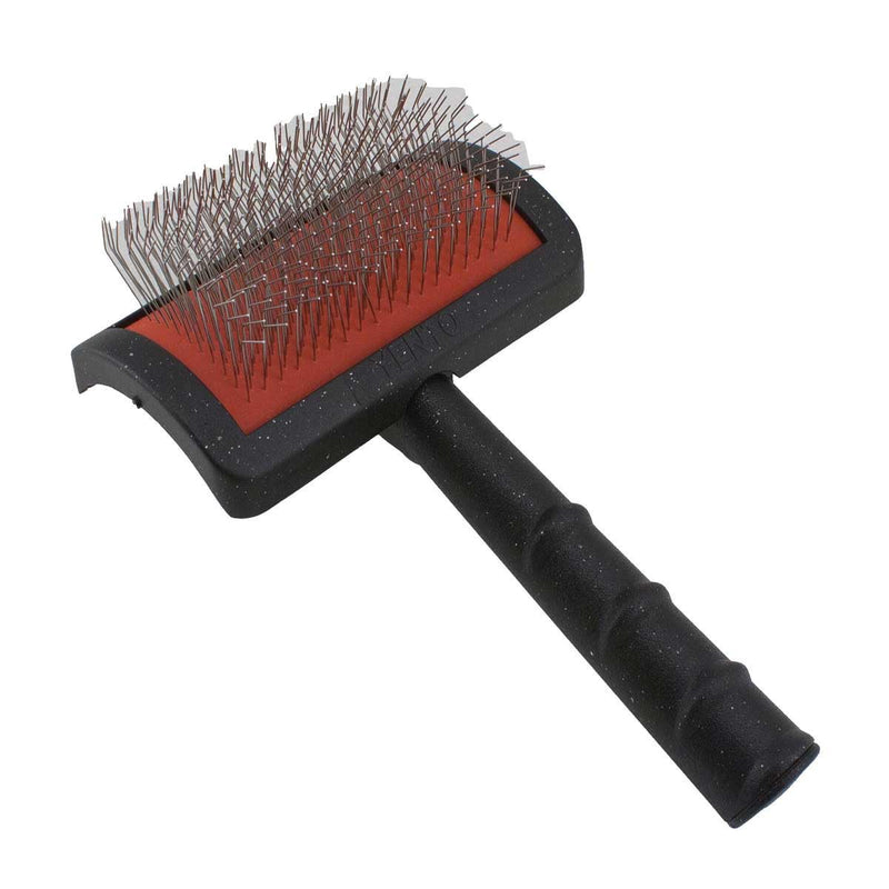 Yento Mega Pin Slicker Dog Brush, For Poodle and Doodles, Puppy Essential, Professional Ergonomic Handle Dog Brush for Shedding and Removing Loose Fur, Extra Curved, Medium - PawsPlanet Australia