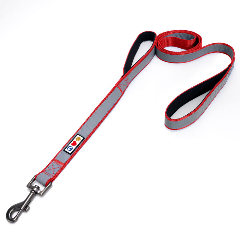 Pawtitas Double Handle Dog Leash Heavy Duty for Training No Pull Leashes Ideal for Medium and Large Dogs | Great for Walking, Running & Training Dog Leash - Medium/Large - Red Medium / Large - PawsPlanet Australia