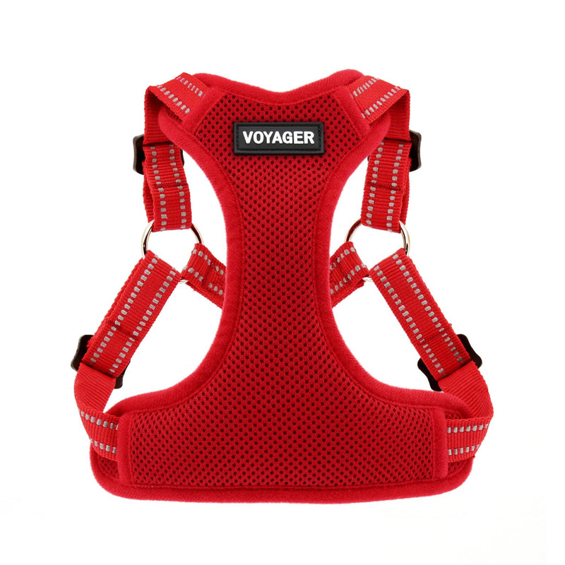 Best Pet Supplies Voyager Adjustable Dog Vest Harness Breathable No Pull Harness for Small, Medium, Large Dogs, Heavy Duty Harness for Walking, Jogging, Easy Step-in, Reflective Stripes - (Red), M Harness (Red) M (Chest: 17 - 21") - PawsPlanet Australia