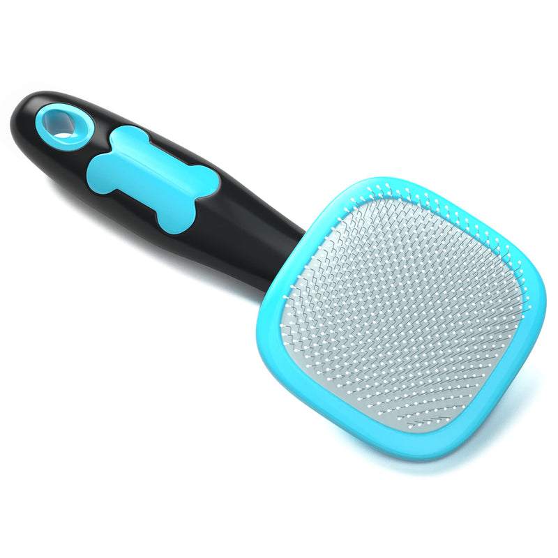 Glendan Dog & Cat Grooming Brush - Slicker Shedding Tool (Blue) Small Blue - PawsPlanet Australia