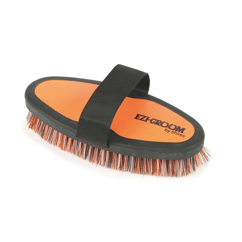 Shires Equestrian Ezi-Groom Grip Horse Body Brush (Orange) - PawsPlanet Australia