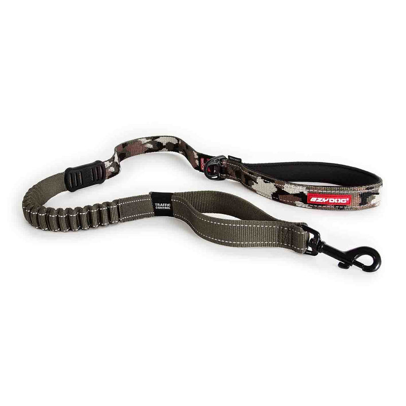 EzyDog Zero Shock Dog Leash - Shock Absorbing Bungee Leash for Dogs That Pull or Excite - Dual Handle and Reflective for Large, Medium, or Small Dogs (48-Inch, Green Camo) 48-Inch