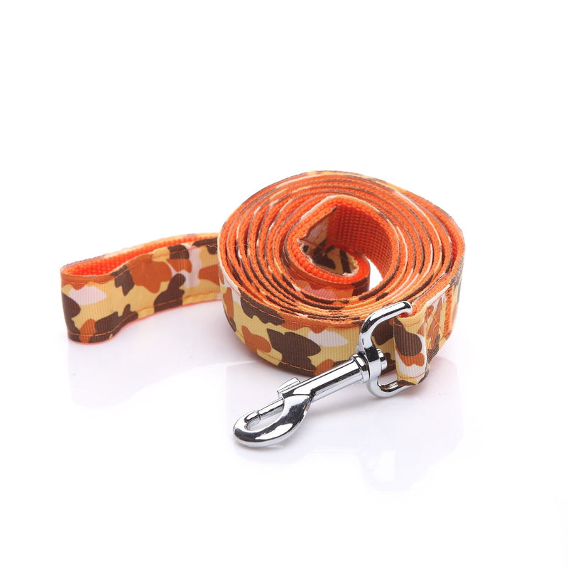 Heavy Duty Dog Leash, 4 FT/ 6 FT/ 10 FT Long, 1 Inch Wide, Nylon Camouflage Dog Leash for Small and Medium Dogs Orange - PawsPlanet Australia