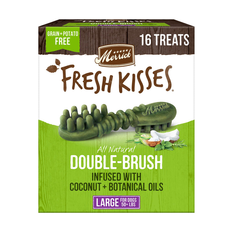 Merrick Fresh Kisses Dental Chews for Dogs Infused with Coconut and Botanical Oils, Large Dog Chews for Dogs Over 50 lbs., 27 oz. Box 50 Pound (Pack of 1) - PawsPlanet Australia