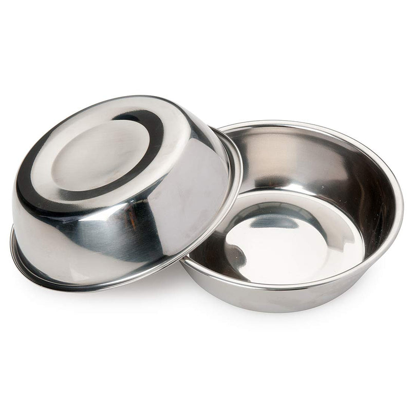 Bonza Two Piece Stainless Steel Dog Bowls Small, 12oz Pet Water and Food Bowls, Basic Metal Dog Bowl or Cat Bowls, Set of 2 Bowls - PawsPlanet Australia