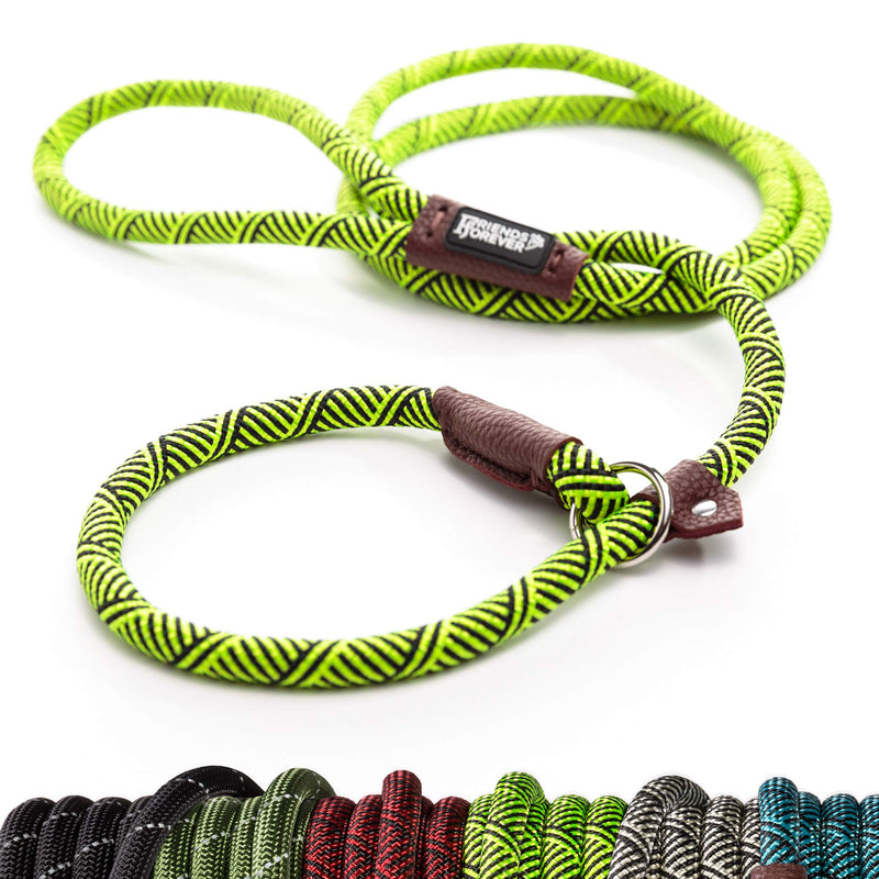 Friends Forever Extremely Durable Dog Rope Leash, Premium Quality Training Slip Lead, Reflective, Thick Heavy Duty, Sturdy, No Pull, Comfortable For The Strong Large Medium Small Pets 6 feet, Green 2. Green - PawsPlanet Australia