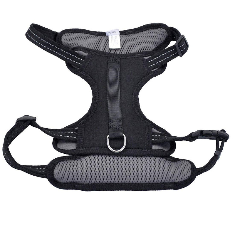Coastal Pet Reflective Control Handle Harness - Reflective Harness for Dog - Comfortable Fit - Easy Control - Easy On/Off Design - Safety Equipment for Dogs - Black, Girth: 26"-38" x Neck: 16"-24" Medium - Girth: 20"-30" x Neck: 12"-18" - PawsPlanet Australia