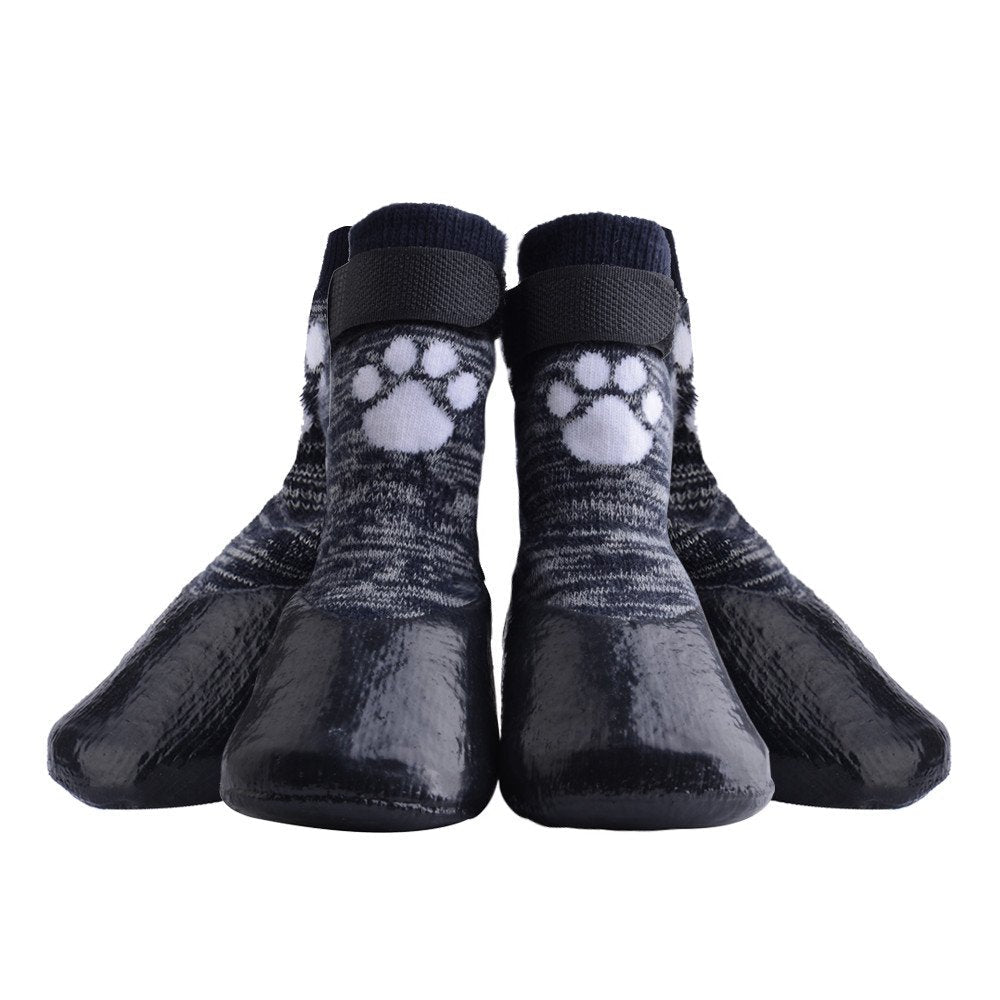 KOOLTAIL Dog Socks Anti Slip with Straps Traction Control Waterproof Paw Protector Black XL - Paw Width: 2.6", Length: 6.3"