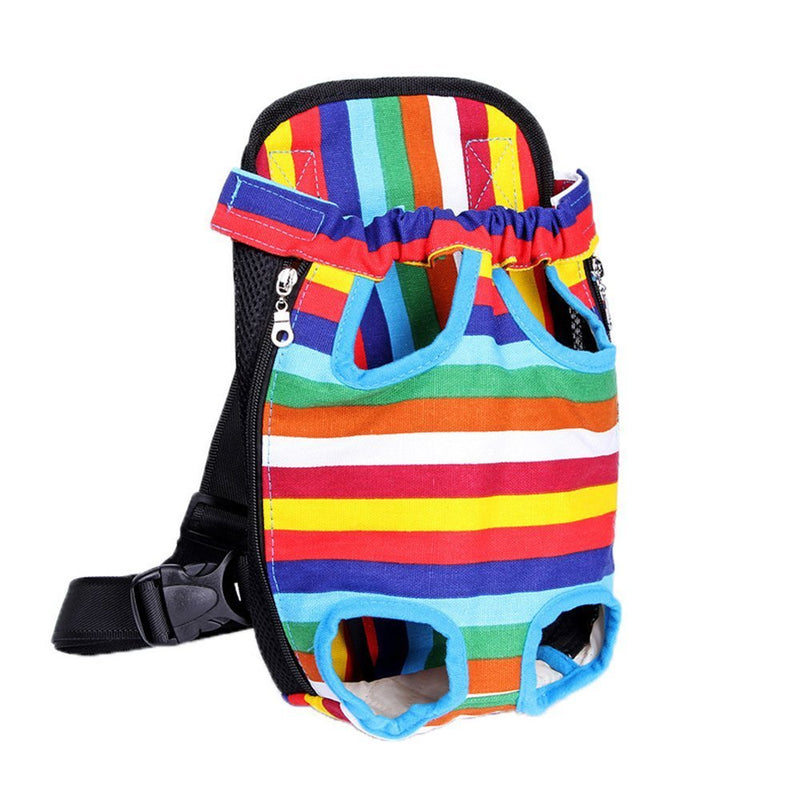 Dog Carrier Legs Out Front Pet Carrier Backpack Adjustable Puppy Cat Small Bag with Shoulder Strap and Sling for Traveling Hiking Camping Outdoor Medium Rainbow - PawsPlanet Australia
