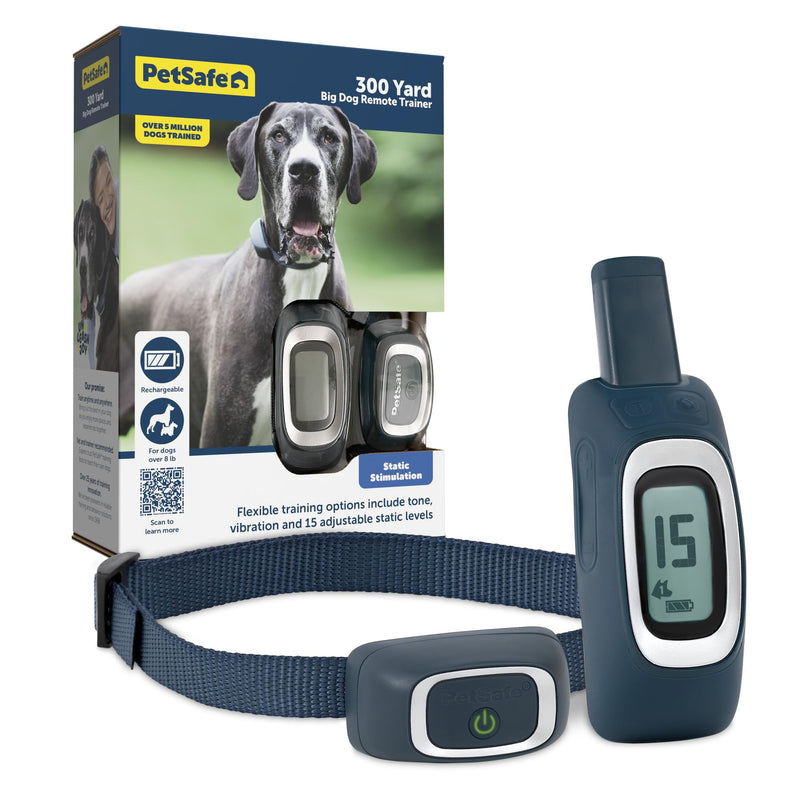 PetSafe 300 Yard Remote Training Collar – Choose from Tone, Vibration, or 15 Levels of Static Stimulation – Medium Range Option for Training Off Leash Dogs – Waterproof and Durable – Rechargeable 1 Dog For Medium/Large Dogs - PawsPlanet Australia