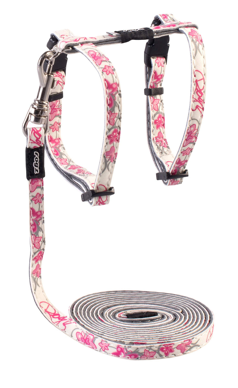 Rogz GlowCat Glow in The Dark Cat Harness and Leash Set Pink Small - PawsPlanet Australia