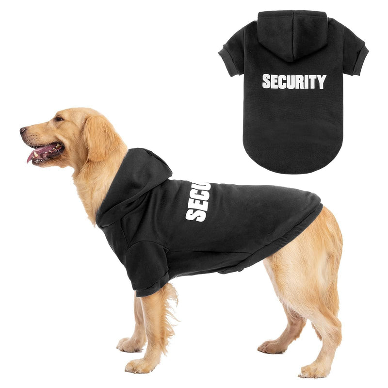BINGPET Security Dog Hoodies Puppy Sweater Cold Weather Dog Coats Soft Brushed Fleece Pet Clothes Hooded Sweatshirt for Dog Cat X-Large (Chest Girth 34") #1 Black(Security) X-Large (Chest Girth 34") - PawsPlanet Australia