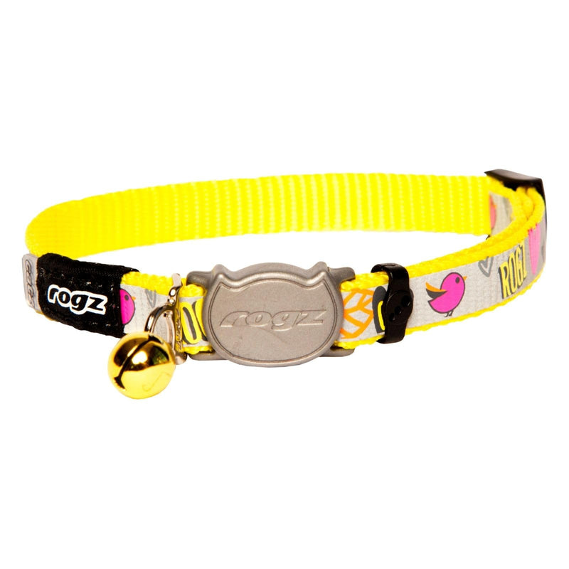 Rogz Reflectocat Collar, 8-12-Inch , Yellow/Pink Small