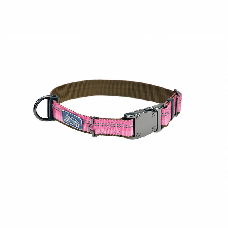Coastal Pet K9 Explorer Reflective Adjustable Dog Collar - Comfortable Collar for The Outdoors - Durable, Lightweight Accessory with Side-Release Buckle - Rosebud, 5/8" x 10-14" 5/8" x 10-14"