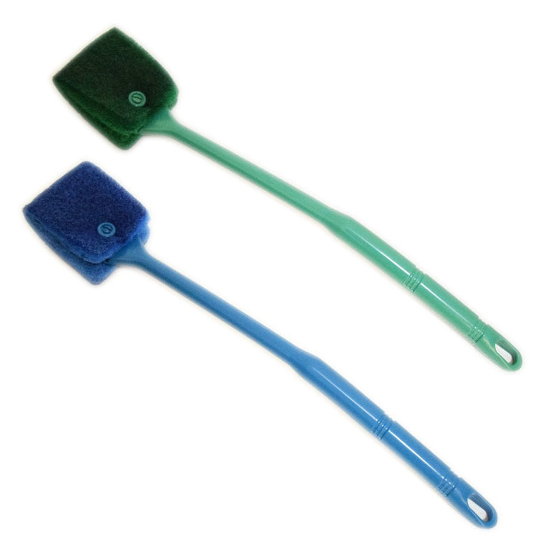 Aquarium Double Sided Sponge Cleaning Brush Cleaner Scrubber 2 Packs One Set Blue and Green Brushs - PawsPlanet Australia