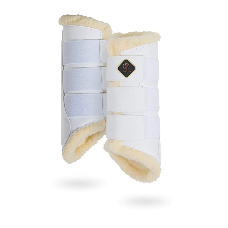 Kavallerie Classic Tendon Boots, Impact-Absorbing Material, Breathable & Evenly Distribute Pressure, Protect Tendon and Ligaments, Anti-Slip, Anti- Sore and Moisture Repellant Show Jumping Boots Support Boots(fleece), White Large - PawsPlanet Australia