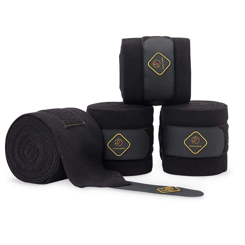 Kavallerie Classic Bandage for Horses, Distributes Pressure Evenly with Therapeutic Breathable Fleece Material, Stretchy, Provides, Leg Protection and Support - Black - (4 Units per Pack) 4 Pack - PawsPlanet Australia