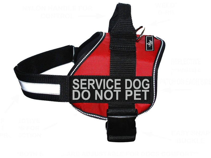 Doggie Stylz Service Dog Harness Vest Comes with 2 Reflective Service Dog DO NOT PET Removable Patches. Please Measure Dog Before Ordering (Girth 28-38", Red) Girth 28-38" - PawsPlanet Australia