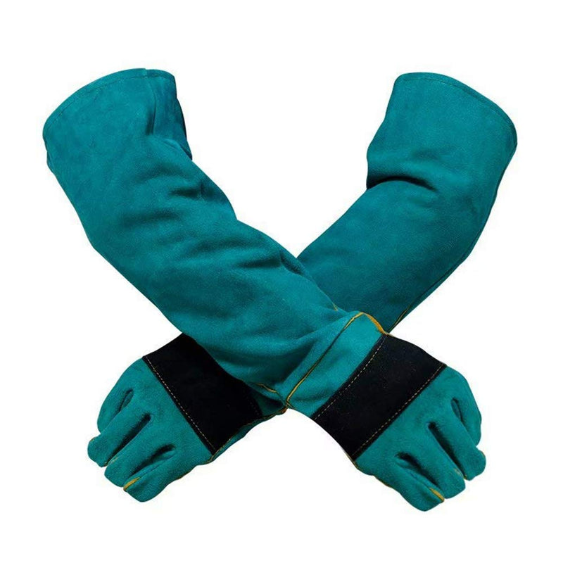 YBB Animal Handling Anti-bite/Scratch Gloves for Dog Cat Bird Parrot Pet (Green) Dark Green - PawsPlanet Australia